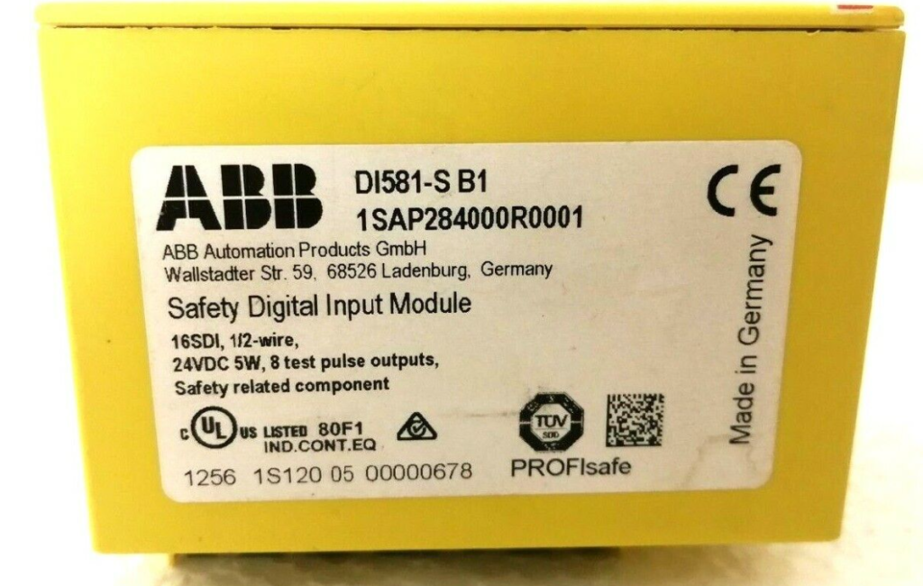 ABB DI581-S 1SAP284000R0001 Digital Input Module – 16 Channels, Fast Response Time